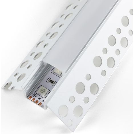 Perfil de Aluminio Nisen Empotrable para Esquina 12/24V 2 metros  Opal   IluminaShop