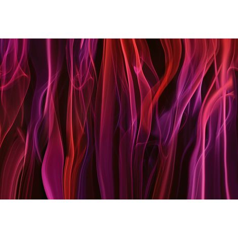 Papier peint panoramique effet fumée | Tapisserie panoramique graphique tendance | Papier peint panoramique rouge et violet pour salon - 384 X 260 cm (8 pièces) (1/2)