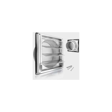 125mm Grille de ventilation, 304 inox Clapet anti-retour Grille de protection contre les intempéries, Grille de ventilation avec moustiquaire,Aeration INOX, pour tuyau VMC et gainage etc (1/4)