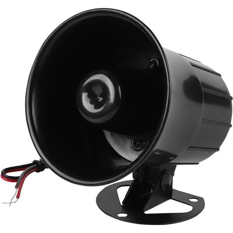 Alarme Filaire Siren Horn Speaker 110dB DC 12V Système d'alarme Antivol pour la Sécurité Extérieure (Noir) (1/5)