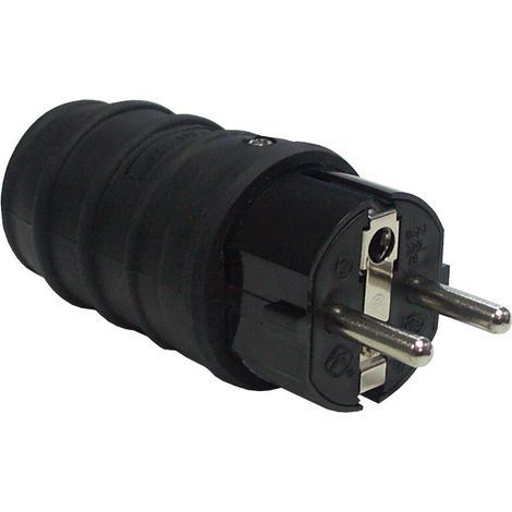 spina volante elettrica schuko con tappo nero spina (1/2)
