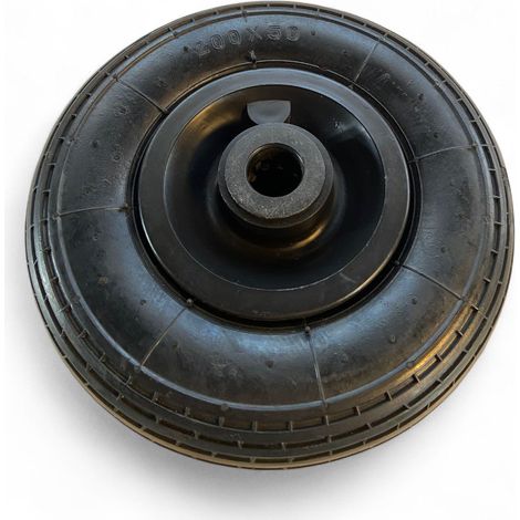 Ruota pneumatica per carrello con diametro 20xH5 cm con cuscinetto e cerchio in resina (1/4)
