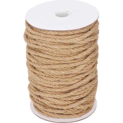Ortviai Corde en jute naturelle 50 m × 5 mm – 4 brins, idéale pour loisirs créatifs, décoration intérieure et artisanat