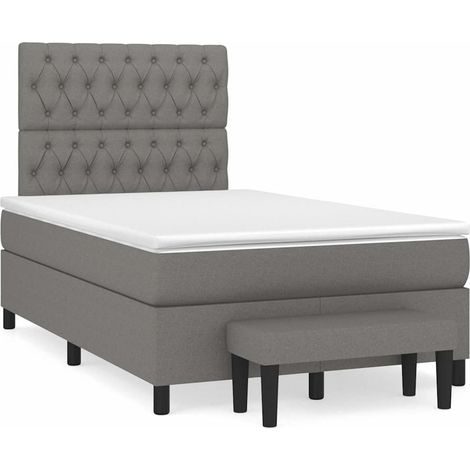 Boxspringbett mit Matratze Dunkelgrau 120x190 cm Stoff (1/5)