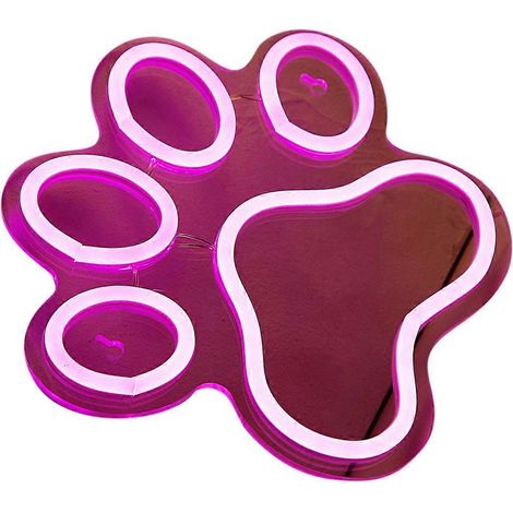 Chi-Buy LED-Pfotenförmige Neonlampe, USB-betrieben, Nachtlicht, 3D-Wanddekoration für Spielzimmer, Schlafzimmer oder Wohnzimmer (1/5)