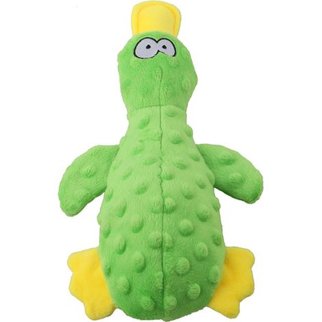 1 jouet couineur pour chien, canard en peluche résistant, stimulant auditif, pour mâcher et hygiène dentaire (1/5)