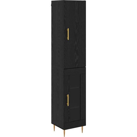 Maison Exclusive - Aparador alto 2 pcs Roble Negro Madera de inge