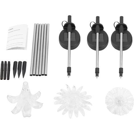 Lot de lampes solaires LED à fleurs à couleurs changeantes pour la décoration de jardin, terrasse et pelouse (1/5)