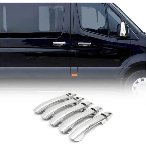 Poignées de porte pour Mercedes-Benz Sprinter 2018-2026, en acier chromé, lot de 10. (1/5)