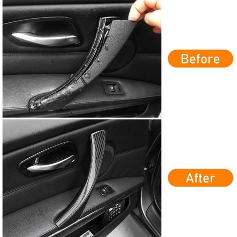 Compatibile con BMW Serie 3 E90 E91 E92 E93 323 325 328 330 335 Maniglia interna porta sinistra E90 E91 E92 E93 Maniglia interna + copertura esterna - Fibra di carbonio (1/4)