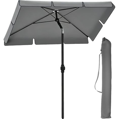 Sombrilla, inclinación ajustable, protección UV, GRIS (1/2)