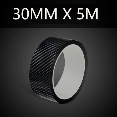 (30 mm x 5 m) Autocollants de protection pour voiture en fibre de carbone 5D : protection des seuils de porte,protection anti-rayures,protection pour pare-chocs,ruban adhésif de protection pour voitur (1/3)