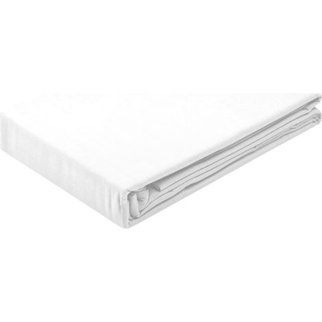 Drap Plat - Taille 180x290 cm - 100% Coton Biologique - Couleur Blanc - Modèle Horizon - Linge de lit pour Maison - Doux et Confortable (1/5)