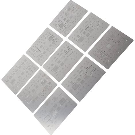 9 pochoirs magnétiques de reballage en acier inoxydable pour la réparation de téléphones portables (1/5)