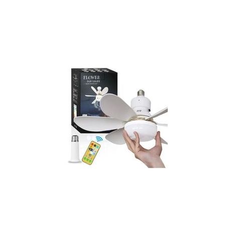 Ventilateur de plafond lumineux, douille E26/E27, avec télécommande, silencieux et à luminosité réglable (1/5)