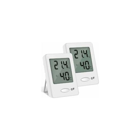 Thermomètre Hygromètre Intérieur Numérique - Haute Précision - Portable (Blanc) - Lot de 2