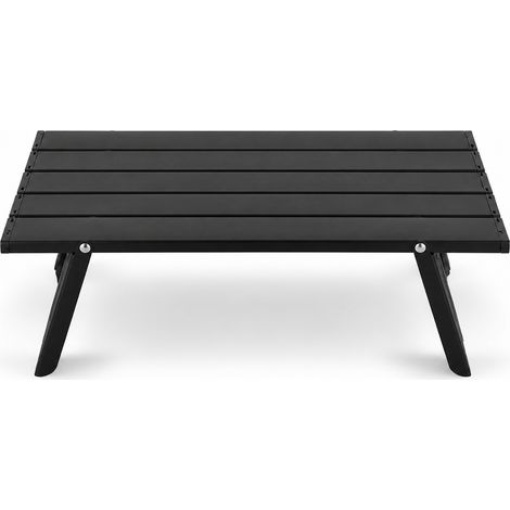 Table de camping pliante mini ultra légère en aluminium noir (1/5)