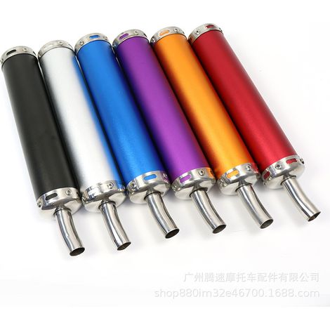 Silencieux d'échappement, pièces modifiées de silencieux d'échappement en acier inoxydable de 22 mm pour moto 2 temps (noir) MNS (1/2)