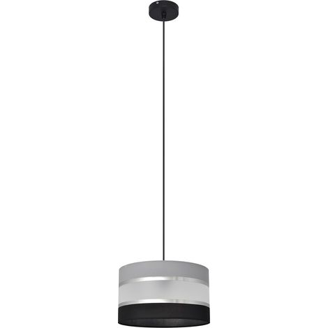 Helam HELEN Plafonnier Suspension Cylindrique Gris, Argent, Noir 25cm