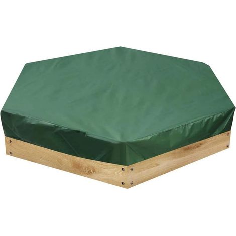 Housse de bac à sable hexagonale 230 x 200 cm - Étanche à la poussière - Avec cordon de serrage - Housse de protection pour bac à sable - Jouet de sable (1/5)