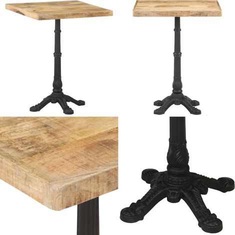 Table de bistro 60x60x77 cm Bois de manguier brut - Table Bistro - Table À Manger - Table En Bois - Table Design - Mobilier Extérieur - Home & Living (1/5)