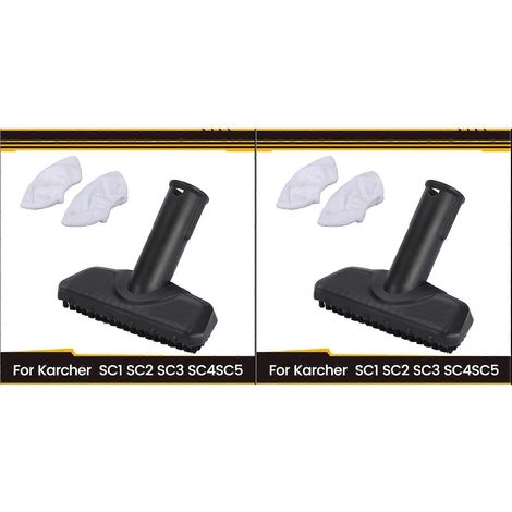 Lot de 2 brosses à main pour nettoyeur vapeur Karcher SC1, SC2, SC3, SC4 et SC5, avec chiffon de nettoyage en microfibre. (1/5)