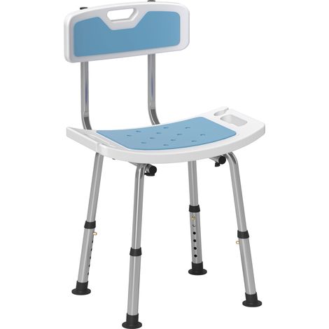 Tabouret de douche réglable pour seniors et personnes à mobilité réduite, patins anti-dérapants, support de pommeau de douche inclus (1/5)