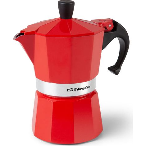 Cafetera Orbegozo KFR 340 roja 3 tazas aluminio (1/5)
