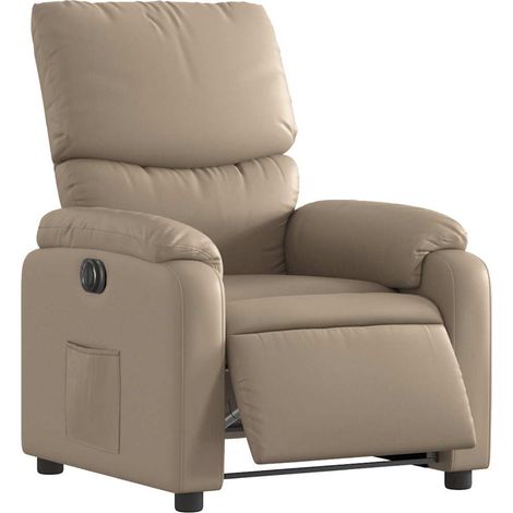 vidaXL Fauteuil inclinable électrique Cappuccino Similicuir