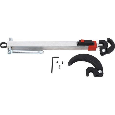 Llave de lavabo de 9,84 pulgadas con cabezales giratorios de 180 grados, llave telescópica para fregadero, herramienta de plomería de acero con alto contenido de carbono, mordazas giratorias dobles pa (1/5)