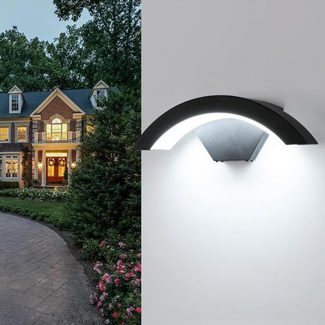 LED-Wandleuchte für den Innen- und Außenbereich, 12 W, modernes Design, schwarzer LED-Spot für den Außenbereich, geeignet für Terrassen, Gärten, Patios, Eingänge und Garagen. (1/5)