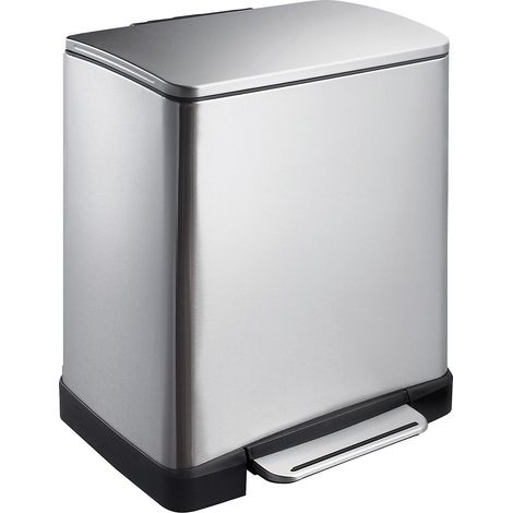 EKO, Collecteur de déchets à pédale en inox, rectangulaire, (1/2)