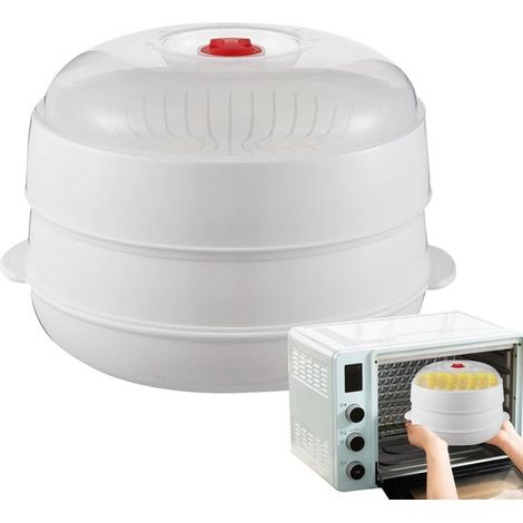 Couvercle et plateau pour cuiseur vapeur micro-ondes, bol vapeur robuste pour la cuisson de pommes de terre, viande, boulettes de maïs, nouilles de riz, chauffe-aliments multifonctionnel (1/5)