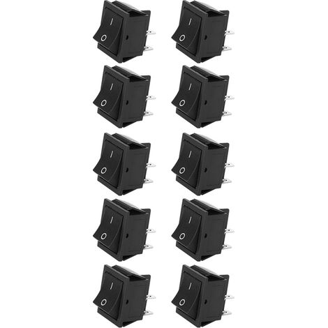 Lot de 10 interrupteurs à bascule 2 positions marche/arrêt 4 broches KCD4 résistants à la chaleur, accessoires industriels (1/5)