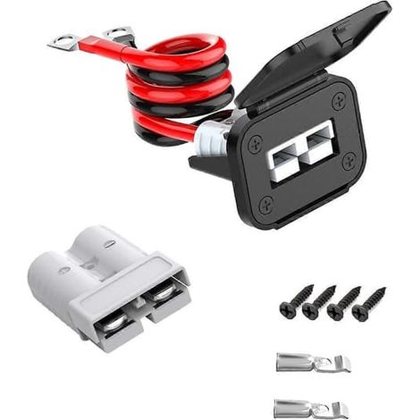 Ecleanfy - Connecteur Anderson, câble de batterie 8 AWG 50 A à connexion/déconnexion rapide, câble de batterie de 0,5 m Conn-Perfet (1/5)