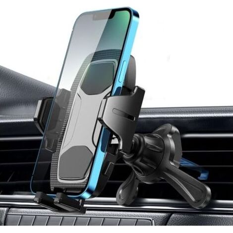 Support Telephone Voiture Grille Aeration Auto Porte Phone Voiture Support Phone Portable Grille Ventilation Automobile Compatible Smartphone 360 Rotation-Chrom (1/5)