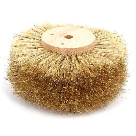 87mmx45mm hölzerne Nabenborstenbürste 8 Reihen Schleifen Polierscheibe Beige