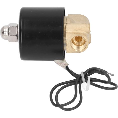 Électrovanne 2W Normalement Fermée, Corps en Laiton et Noyau Cuivre, Bobine Électrique pour Eau Gaz Huile, 1/4 Pouce, 24V DC (1/5)