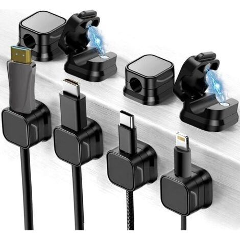 8 Pieces Cable Clips, Magnetic Cable Organizer, Magnetic Cable Clips, Magnetic and Self-Adhesive Cable Organizer, for USB Charging Cable, for Home, Office Cable Management (1/5)
