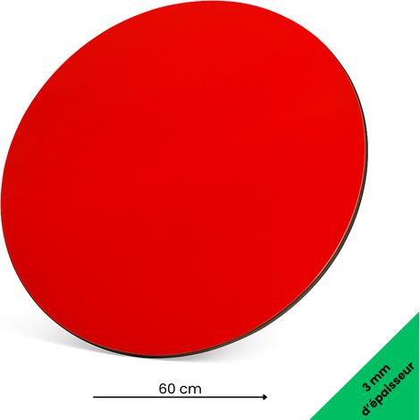 Panneau rond aluminium composite rouge diamètre 600 mm – Épaisseur 3 mm – Usage déco ou pro, intérieur/extérieur