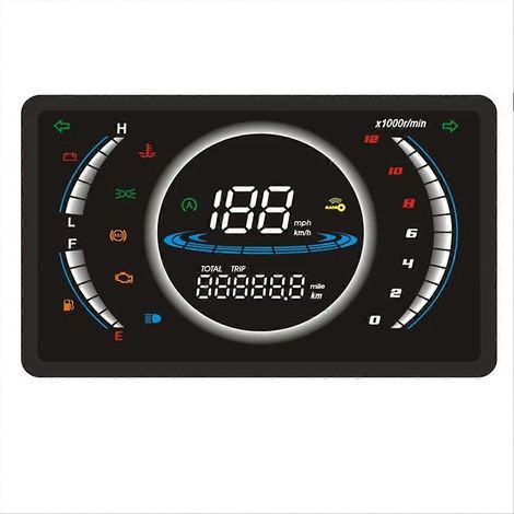 Einstellbarer 12V LED-Digitaltacho für Motorräder, Drehzahlmesser-Anzeige (1/5)