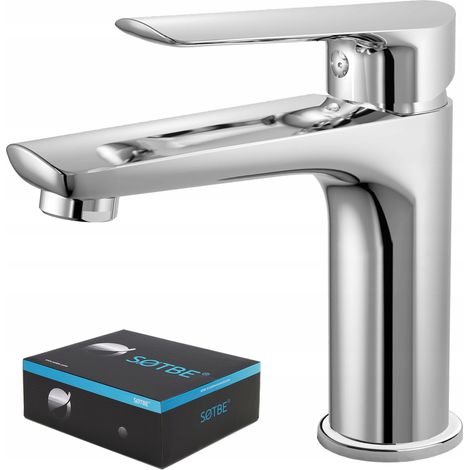 Rubinetto lavabo da appoggio per bagno, bocca fissa, cromato (1/5)