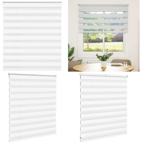 vidaXL Zebrarollo Weiß 125x100 cm Stoffbreite 120,9 cm Polyester (1/5)