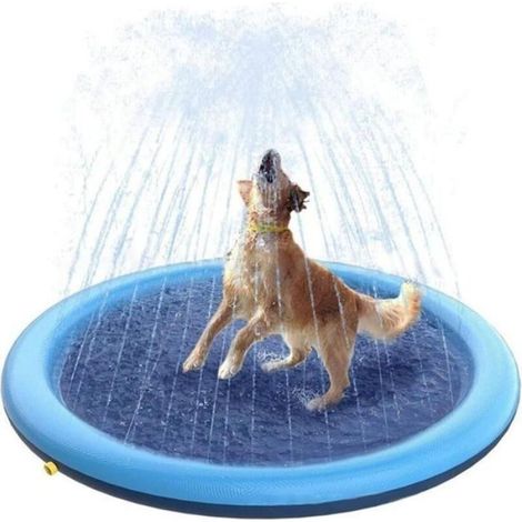 Tapis Jet d'eau Chien.Coussin D'arrosage. 170 cm Tapis de Pulvérisation.Tapis de Jeu Aquatique. Extérieur (1/5)