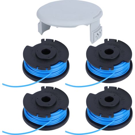 4 Pièces Bobine de Coupe avec Couvercle pour Tondeuse Ryobi AC14RL3A AC80RL3 - Accessoires de Remplacement (1/5)