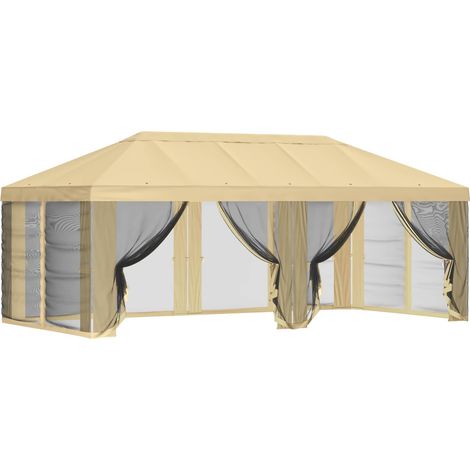 Gazebo Cover with Sidewalls 6 x 3 m Cream Polyester 190 vidaXL (1/5)