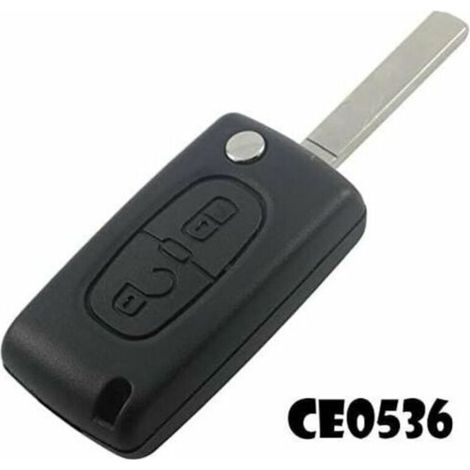Coque de Télécommande à 2 Boutons Compatible avec Peugeot et Citroën, Lame sans Rainure, Pour Modèles C1, C2, C3, 107, 207, 307, etc. (1/4)