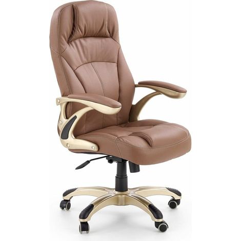 Silla de oficina Houston 187, Marrón, 106x66x70cm, Con reposabrazos, Con ruedas, Mecanismo de la silla: Inclinación (1/5)