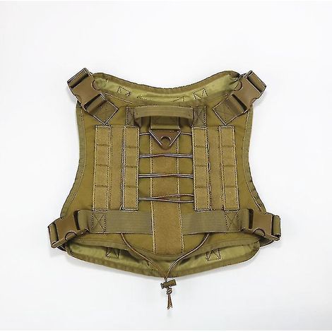 Harnais tactique pour chien avec poignée en nylon, harnais d'entraînement réglable, gilet de travail pour animaux de compagnie - XL - Kaki (1/3)