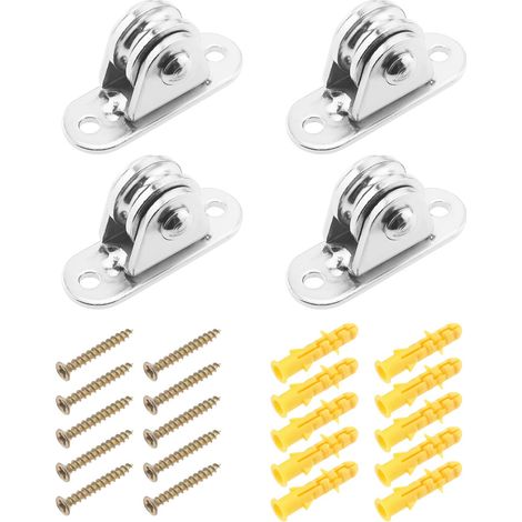4 Pièces Poulies en Métal Bloc Diamètre 25mm avec Poulies à Roulement à Billes Poulie Directionnelle à Angle réglable avec Jeu de Vis pour Kits de Bricolage Auvent Pare-Soleil (1/5)